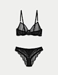 Murcia Sheer & Lace Wired Demi Cup Bra Set A-E