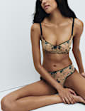 Helena Embroidery Wired Demi Cup Bra Set A-E