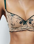 Helena Embroidery Wired Demi Cup Bra Set A-E