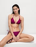 Printed Halterneck Triangle Bikini Set