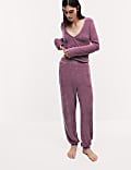 Feather Knit Wrap Pyjama Top Set