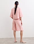 Pure Cotton Textured Trucker Jacket & Trouser Set