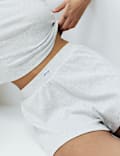 Conjunto de pantal&oacute;n corto y camiseta de pijama de algod&oacute;n acanalado