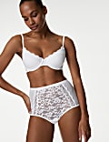 Lace Trim Wired Demi Cup Bra Set A-E