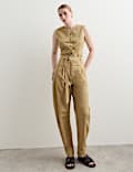 Cotton Rich Checked Seersucker Waistcoat & Trousers Set