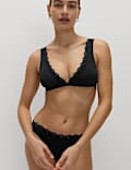 Broderie Trim Sculpt Padded Plunge Bikini Set