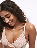 Alma Flock & Lace Wired Plunge Bra Set A-E