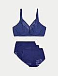 Leichtes BH-Set ohne Bügel mit Spitze und Flexifit™ (F–H)