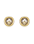 Pearl Effect Bezel Stud Earrings