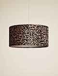 Velvet Leopard Print Drum Shade