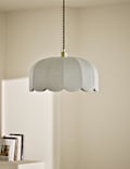 Lustre festonné en tissu à ampoule motif pétales