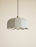 Lustre festonné en tissu à ampoule motif pétales