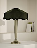Lampe de chevet en velours à motif ombré festonné de style décoratif