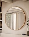 Large Round Pine Wall Mirror