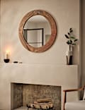 Fredrick Wooden Frame Round Wall Mirror
