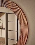 Fredrick Wooden Frame Round Wall Mirror