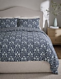 Cotton Rich Floral Gingham Bedding Set