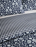 Cotton Rich Floral Gingham Bedding Set