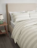 Linen Blend Striped Bedding Set