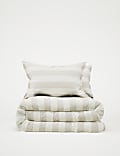 Linen Blend Striped Bedding Set
