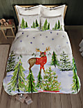 Cotton Blend Winter Stag Bedding Set