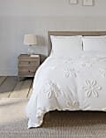Parure de lit 100&nbsp;% coton tufté à motif fleuri