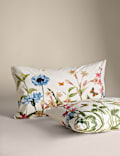 Parure de lit 100&nbsp;% coton à motif fleuri