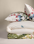 Parure de lit 100&nbsp;% coton à motif fleuri