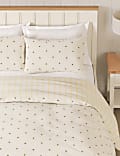 Cotton Blend Bee Striped Bedding Set