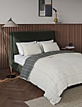 Cotton Blend Checked Bedding Set
