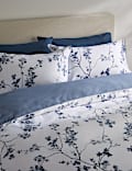 Parure de lit satinée 100% coton à motif fleur de cerisier
