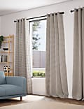Velvet Geometric Eyelet Curtains