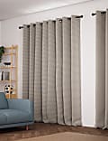 Velvet Geometric Eyelet Curtains