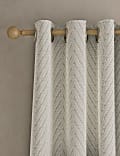 Textured Herringbone Eyelet Curtains