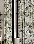 Cotton Blend Floral Pencil Pleat Curtains