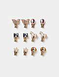 6 Pack Charm Clip on Earrings