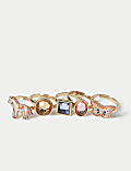 5 Pack Charm Rings