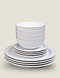 12 Piece Natural Canvas Dinner Set