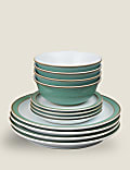 12 Piece Regency Green Dinner Set
