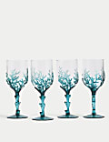 Set of 4 Summer Resort Picnic Wine Glasses