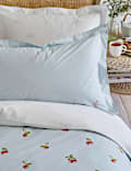 Set Perlengkapan Tidur Katun Murni Motif Stroberi