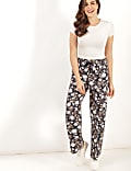 Linen Viscose Navy Based Floral