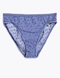 Lace Detail Spot Mesh Low-Rise Knickers