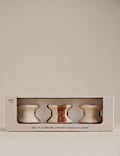 3 Pack Striped Ceramic Dinner Candle Holders