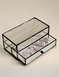 Ribbed Glass Drawer Trinket Box