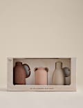 Set of 3 Ceramic Neutral Vases
