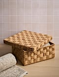 Boîte de rangement carrée de taille moyenne en ficelle tissée