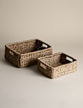 Set of 2 Seagrass Rectangular Baskets