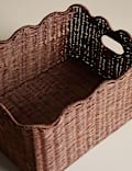 Rattan Scallop Rectangular Basket