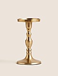 Gold Metal Pillar Candle Holder